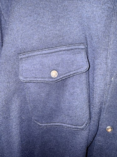 Peter Millar Cotton Wool Interlock Shirt Cardigan Button Front Navy Size XXL - Picture 2 of 5