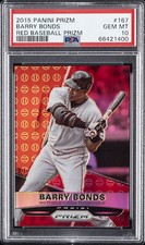 2015 PANINI PRIZM RED BASEBALL PRIZM #167 BARRY BONDS PSA 10