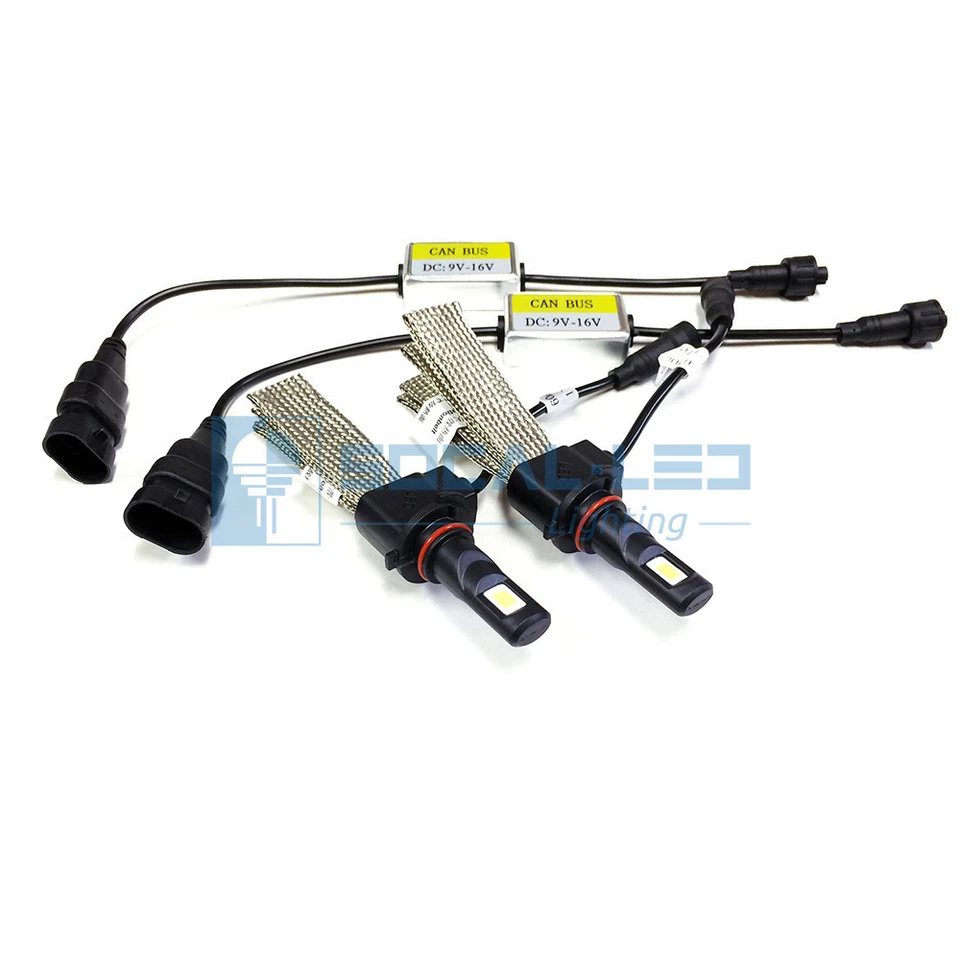 Kit de faros LED sin ventilador 9006 HB4 6000K xenón blanco Canbus bombillas de conversión Foto 3 de 4