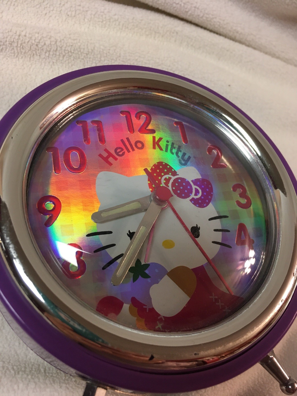 Hello Kitty Purple Alarm Clock Battery Operated WORKS