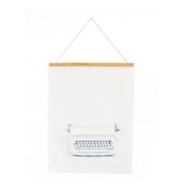 Minted Wall Tapestry The Typewriter With Magnetic Tapestry Bar 18'' x 24'' 