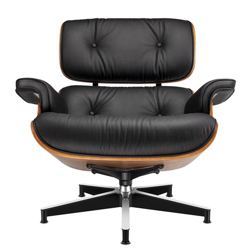 Pro Tall Eames Lounge Chair and Ottoman Italian Real Leather Armchair Recliner - Picture 14 of 22
