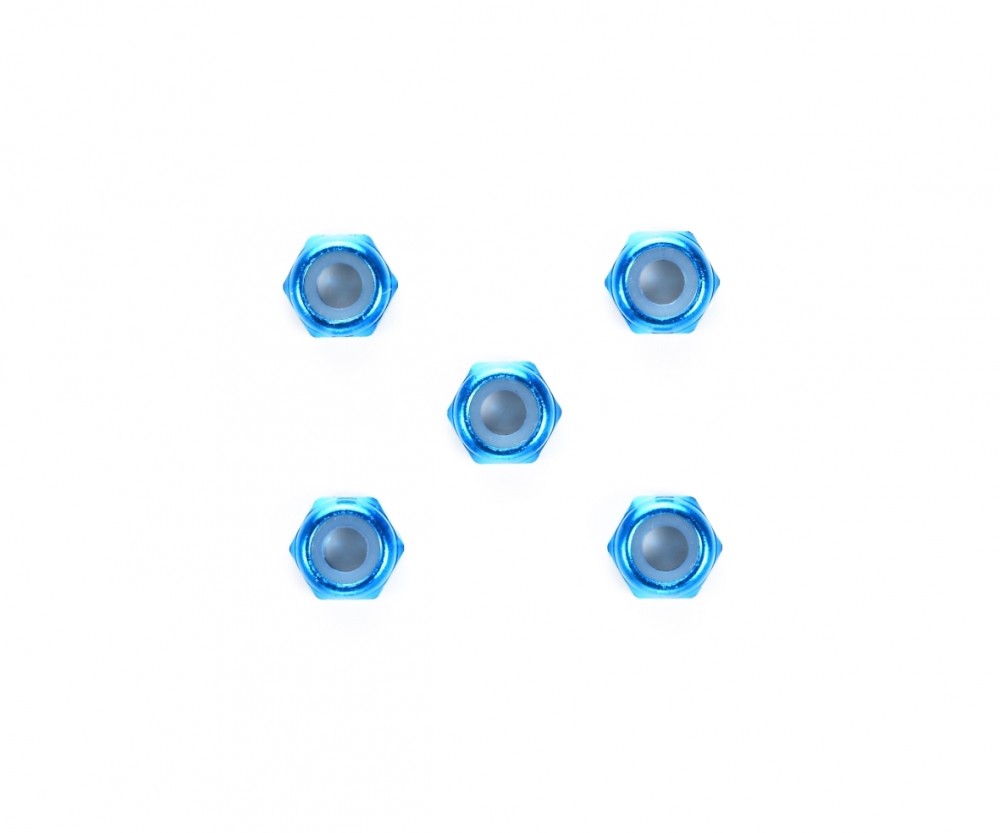 Tamiya 300054155 - DB-01 3mm Aluminum Lock Nuts(5) Thin Blue - New