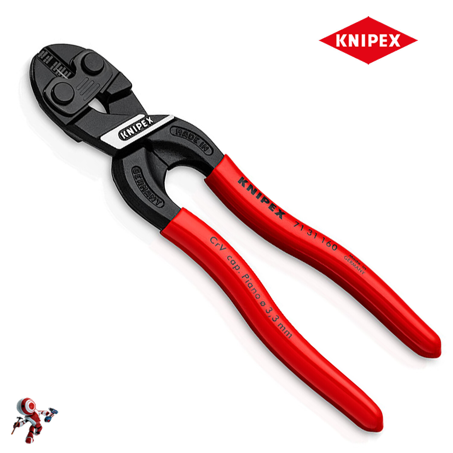 Tronchese A Doppia Leva Knipex Cobolt 200mm - Bonderizzati, Taglio Filo Duro E Dolce, Per Bulloni Fino A 5.2mm - Foto 12