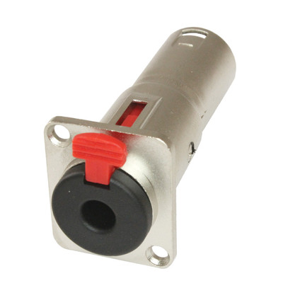 1/4 TRS to 3pin XLR male audio Pass through feed panel mount connector adapter