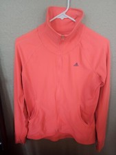 Adidas Athletic Jacket Light Weight Pink Full Zip Women's Size Small Fitted