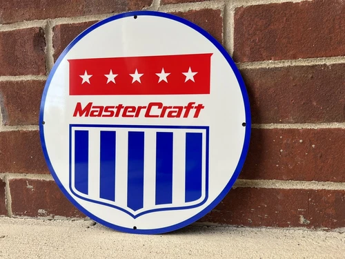 12in Master craft Speed Ski Boat Gas Vintage Style Heavy Steel Sign Pump Plate