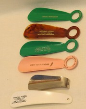 Vintage LOT of 6 Advertising SHOE HORNS - Golf/Stores/Shops/Giveaways - FUN