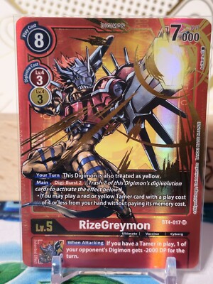 RizeGreymon BT4-017 SR - ALT ART - Digimon Card Game TCG - BT04 Great Legend NM