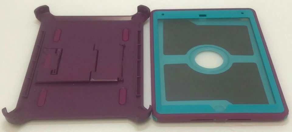 Heavy Duty Shock Proof Rugged Case Cover w/Stand For iPad 2 3 4 Purple & cyan - Image 3 of 3