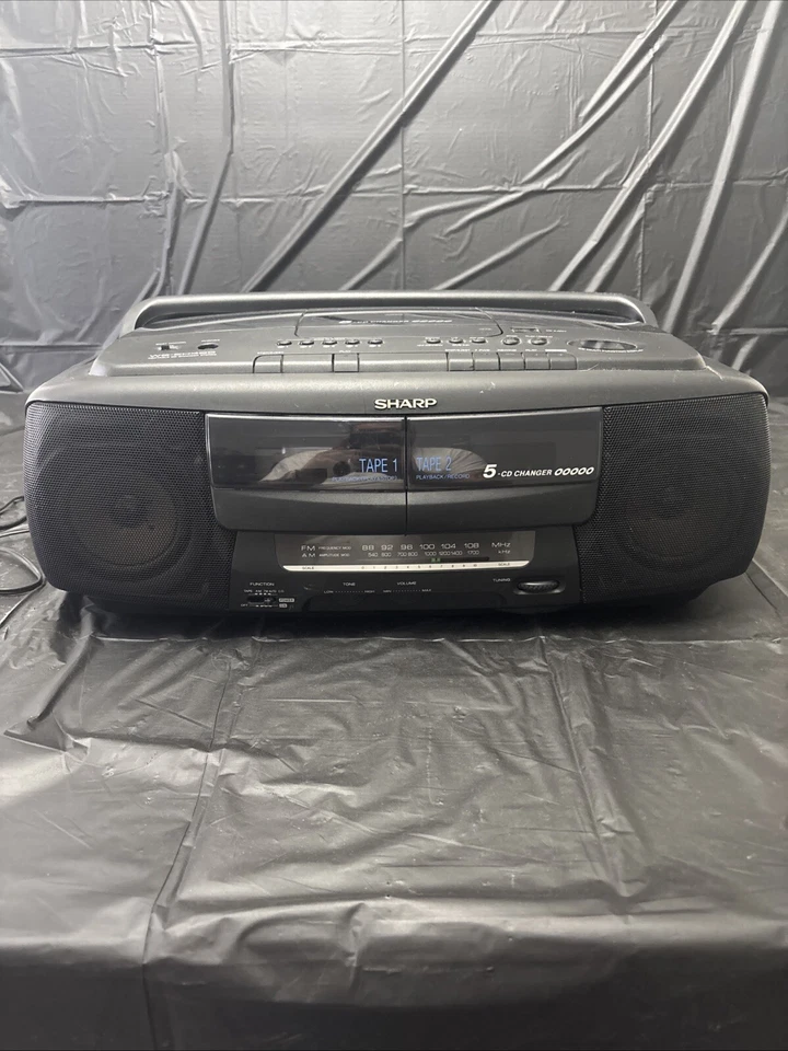 Cambiador de CD de 5 discos Sharp WQ CH400 años 90 y casete doble probado excelente estado Foto 2 de 4