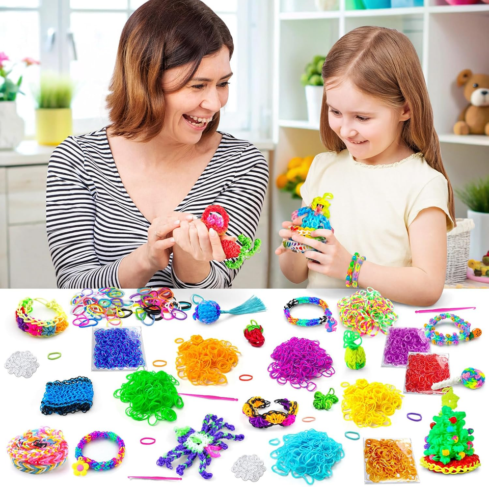 5100 Rubber Band Refill Kit, 24 Colors Rubber Band Making Kit for Kids