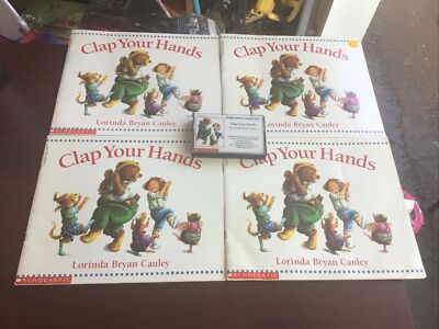 Listening Center Lot of 4 CLAP YOUR HANDS Cauley books tape set Scholastic