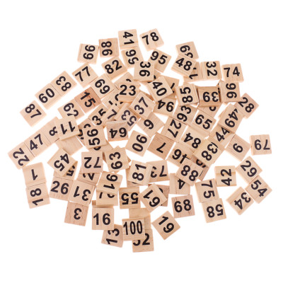 100 Stck. Holz Zahlenfliesen 1-100 schwarze Zahlenblöcke für Hochzeit Handwerk