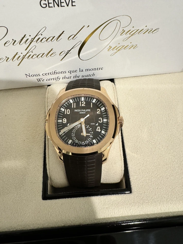 Patek Philippe Aquanaut Travel Time Brown Dial Men's Watch Rose Gold 5164R-001 - Image 3 of 4
