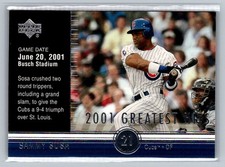 2002 Upper Deck #GH9 Sammy Sosa 2001 Greatest Hits