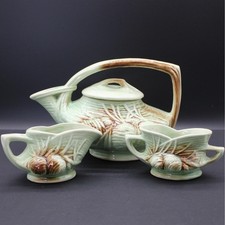 Vintage 1946 McCoy Pottery Pine Cone Teapot C...