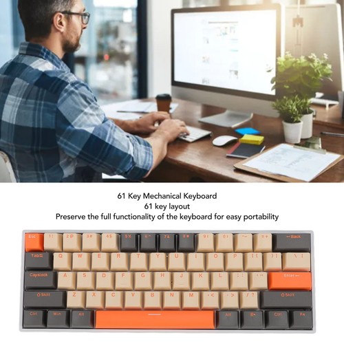 61 Key Mechanical Keyboard 60% Layout Red Switch RGB Backlit USB C Wired H GS - Picture 4 of 12