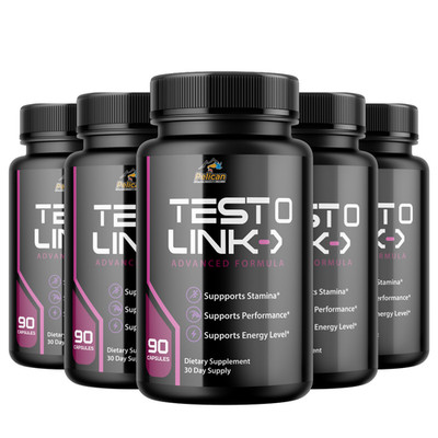 Testo Link- Bodybuilding & Men's Health Support- 5 Bottles- 450 Capsules
