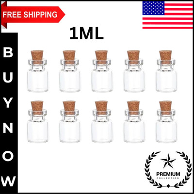 10/20PCS Mini Glass Bottles with Cork Stopper DIY Message Vials Birthday Gift
