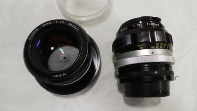Nikon nikkor 55mm F1.2 MF non ai Lens and 85mm F1.8