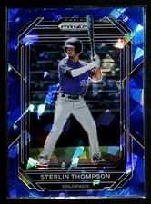 2023 Panini Prizm Sterlin Thompson Blue Ice Prizms #153 Colorado Rockies