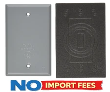 TayMac BC100S Weatherproof Metallic Device Cover, Blank, Single Gang, Gray