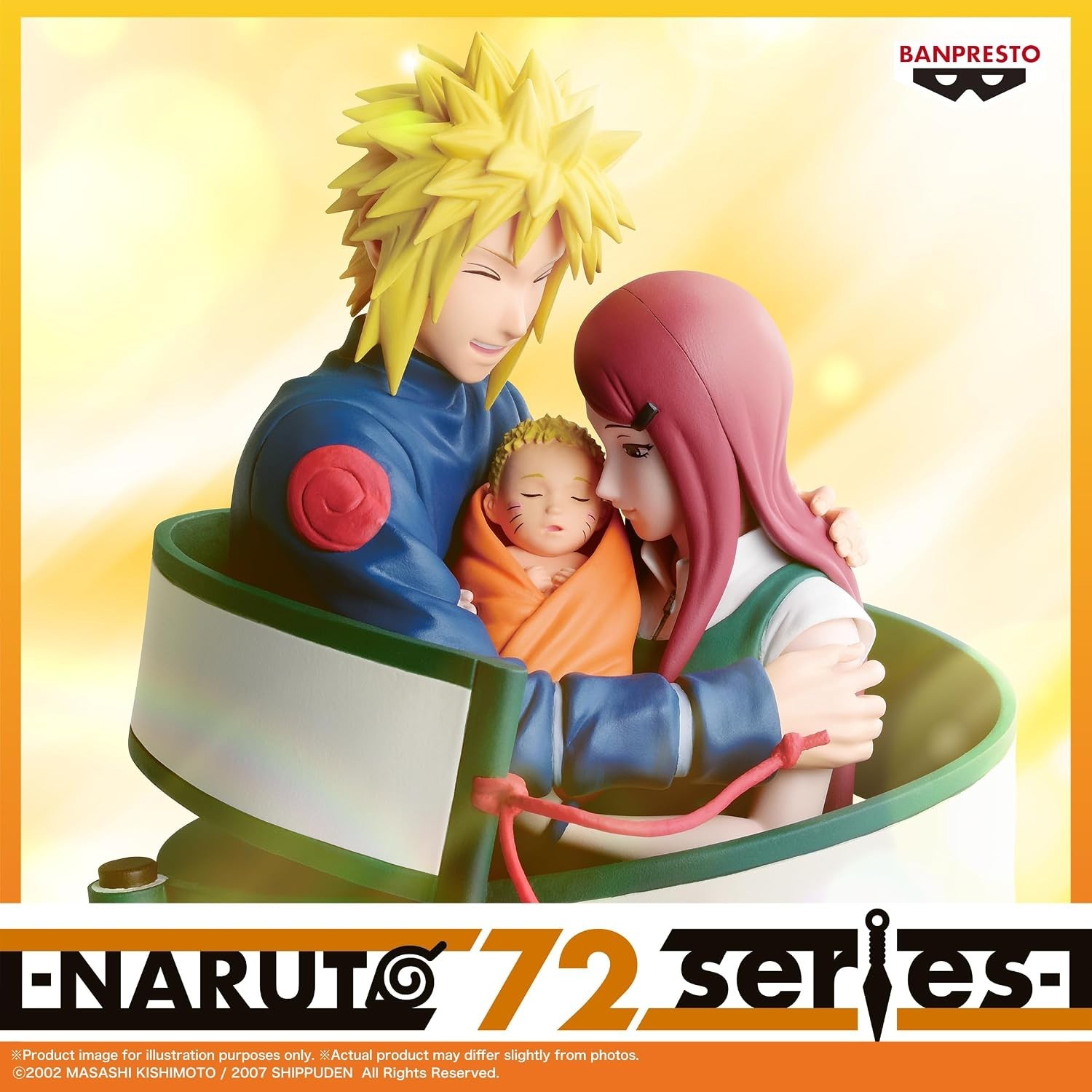 NARUTO SHIPPUDEN STATUA MINATO, NARUTO & KUSHINA BANPRESTO NARUTO 72 SERIES 13CM