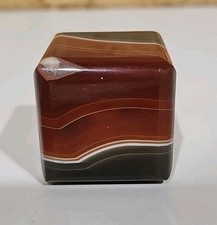 Square Cube Onyx Natural Stone Vintage Paperweight 
