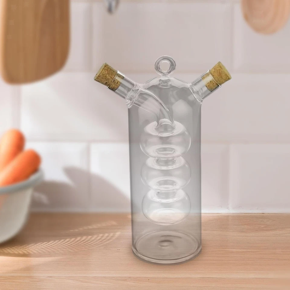 Double Chamber Oil and Vinegar Dispenser 6.5x17.5cm Accessory Multifunctional