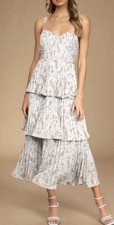 Lulu's Cascading Crush Tiered Floral Midi Dress - XS