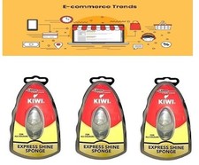 Kiwi Express Shoe Shine Sponge, Neutral, 0.2 Fl Oz Pack of 3