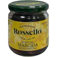 Rossello Aceituna Marcida Negra Natural Schwarze Oliven Natur 370g Glas