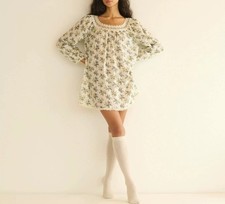 Women Doen Cotton Lace Contrasting Floral A-line Mini Dress