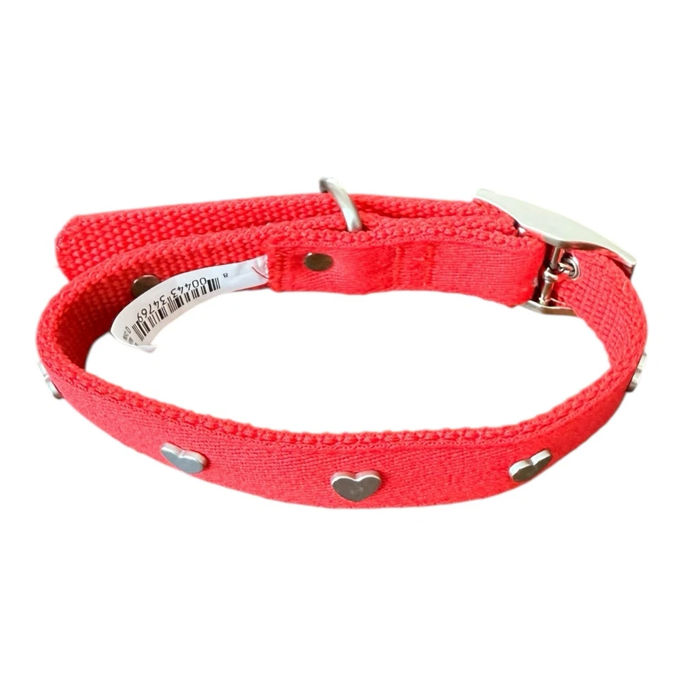 Collar de perro ajustable de nailon rojo hebilla de metal pequeño mediano mascota nuevo con etiqueta Foto 2 de 4