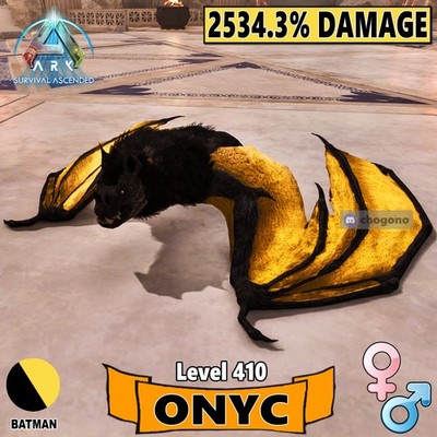 Ark Survival Ascended PVE BATMAN ONYC Level 410 TOP STATS 2534% Damage  