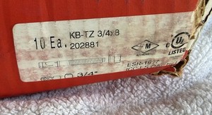 Hilti KB-TZ 3/4” x 8” Wedge Anchors - New In Open Box (10)