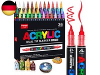 Vakki 36 Acrylstifte FüR Steine Wasserfest, Doppelspitze Acrylmarker, 4,0G