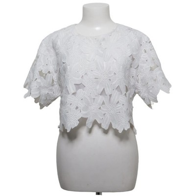 Sassy Classy, Top, Größe: S, Weiß, Polyester, Blumen, Spitze, Damen #Ulm