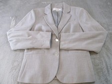 Calvin Klein Blazer Womens 8 Gray Two Button Lined Stretch Career Suit Jacket