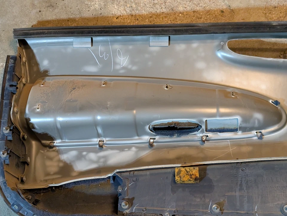 Panel de moldura de puerta delantera derecha Honda Prelude 1993 OEM azul Foto 4 de 4