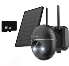 ieGeek 2K3MP Telecamera di Sorveglianza Esterno Batteria 15000mA Audio Bidirezionale e Pannello Solare