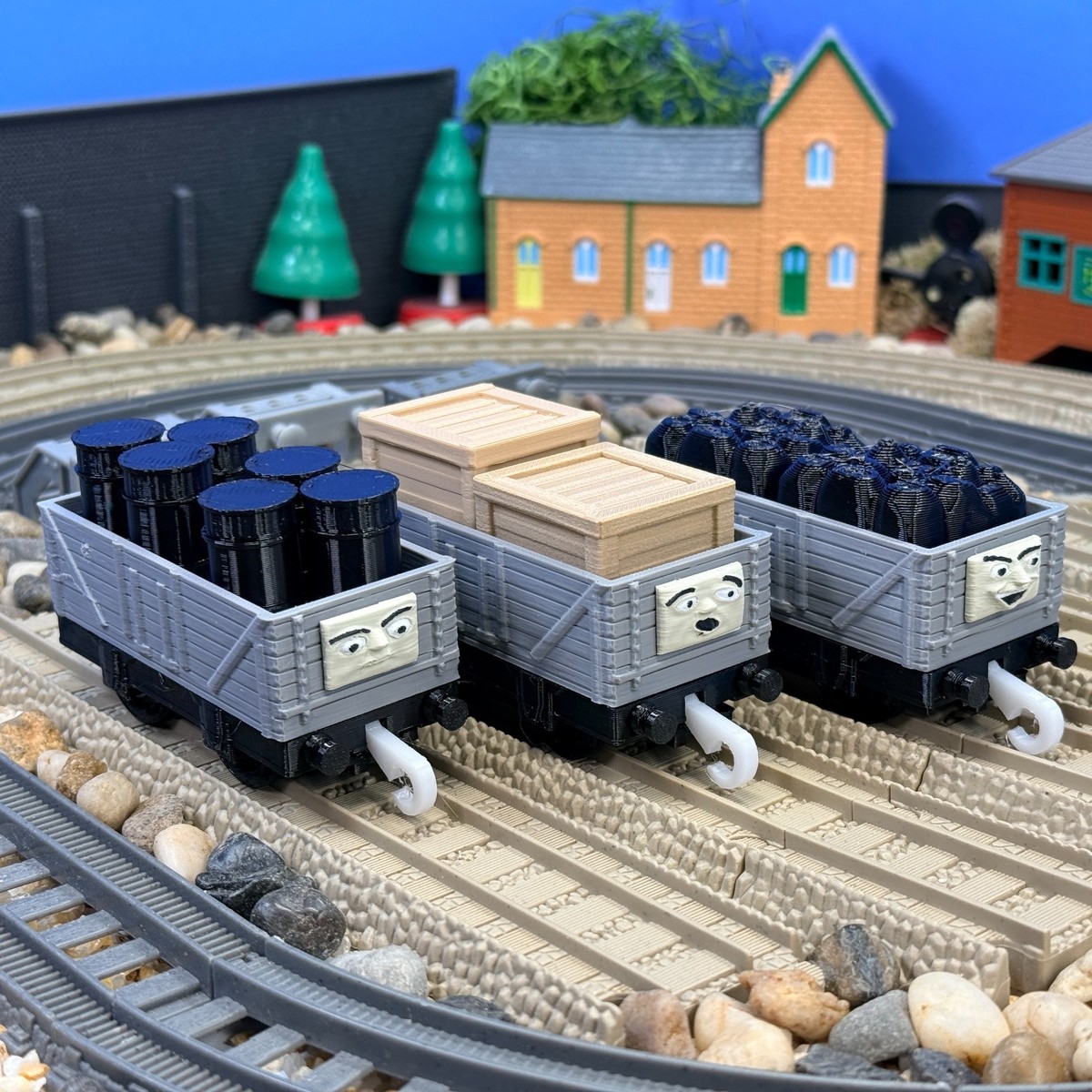 Trackmaster Plarail Troublesome Cargo Train 3D Face Custom Made