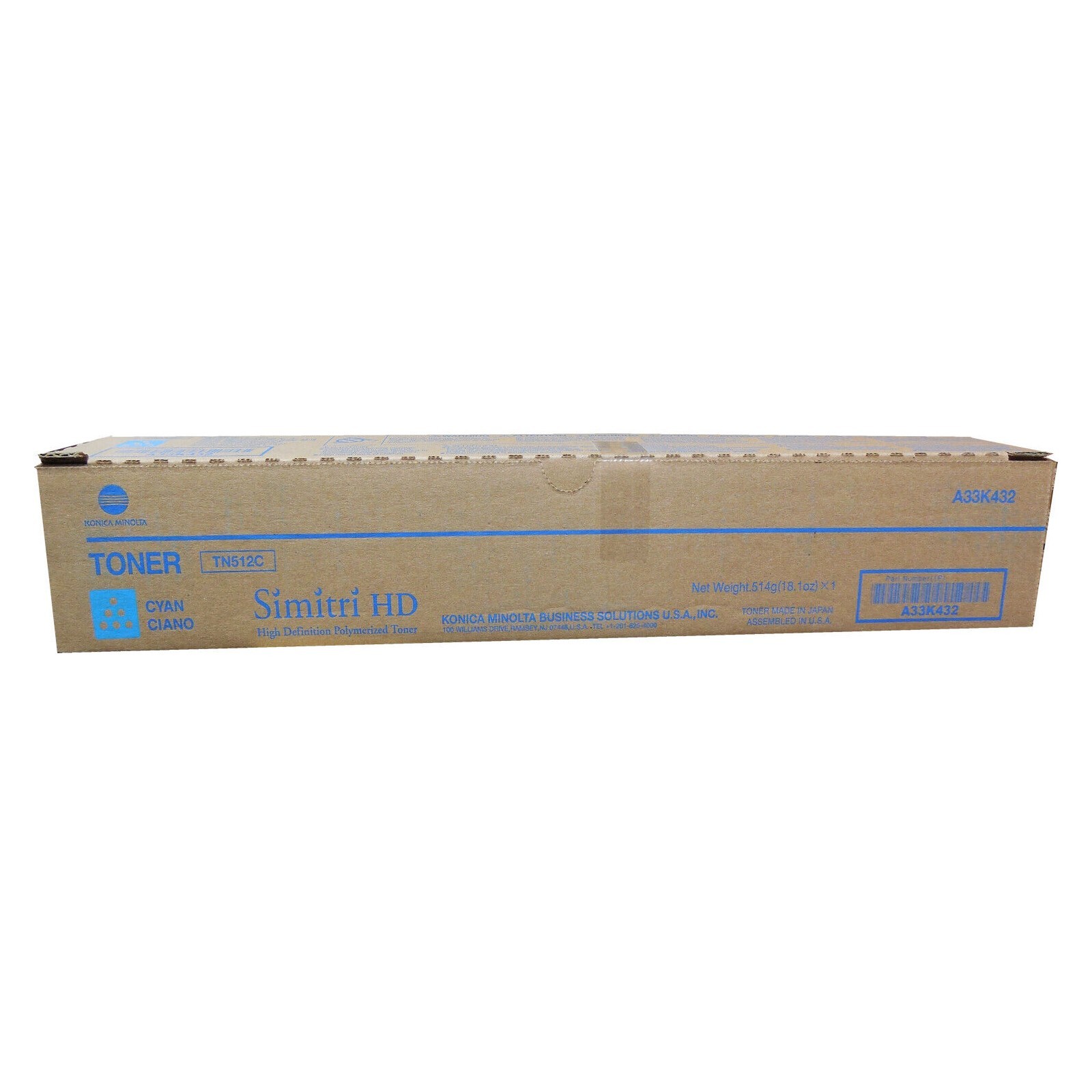 Konica Minolta TN-512C Original Laser Toner Cartridge Cyan Pack A33K432 13190₽