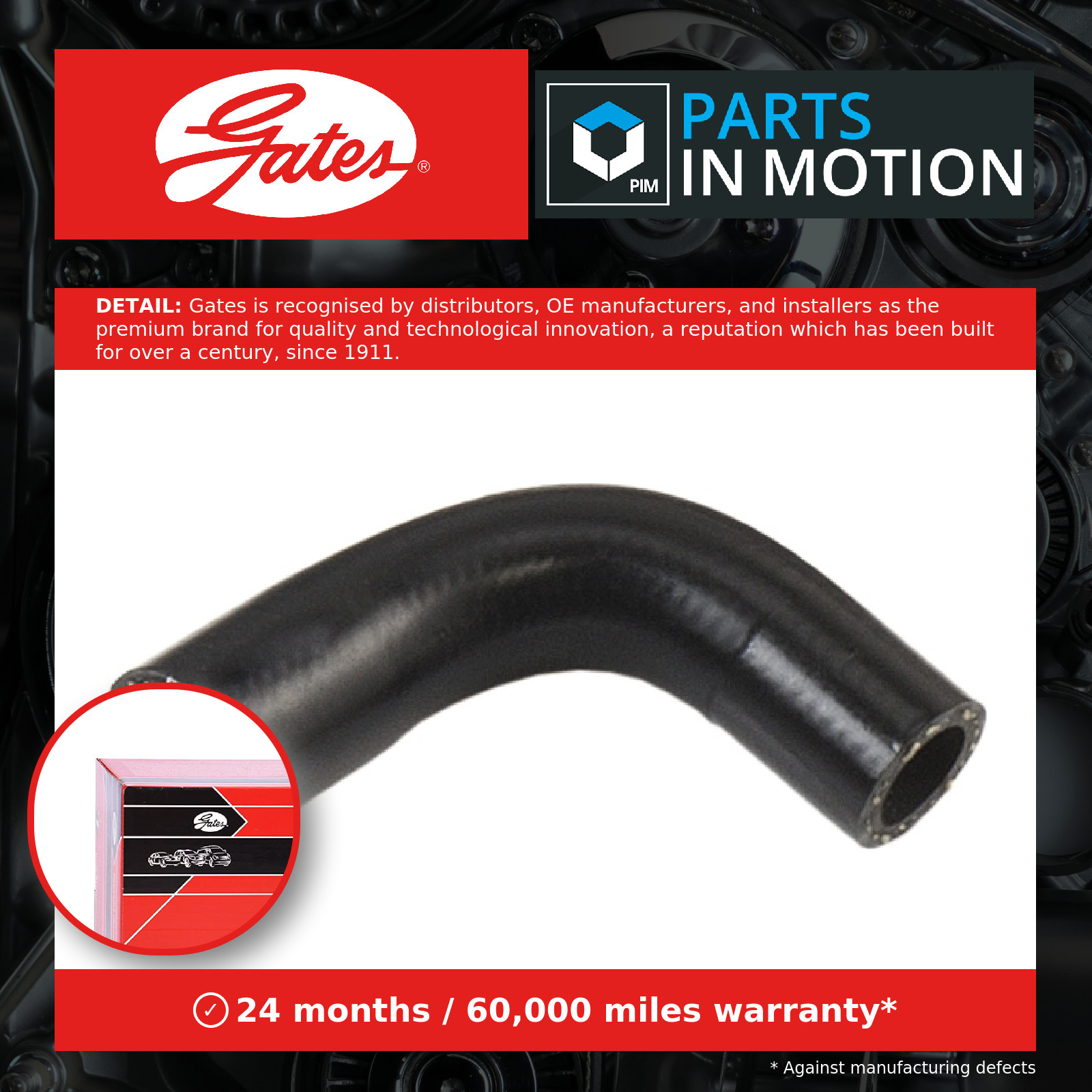 Heater Hose 110mm Pipe Length Fits PC Passenger Car Dacia Renault GATES 02-1892 - Image 3