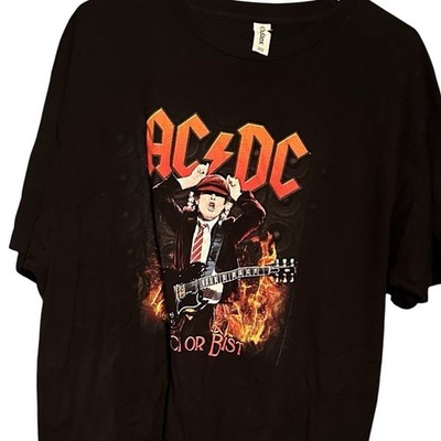 AC/DC Rock Or Bust Angus Young Graphic T-Shirt Mens Black Tultex 202 Size XL