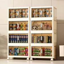 Large Folding Storage Box Stackable Case Cabinet Closet Home Organizer on Wheels
