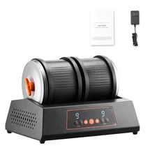 Rock Tumbler Machine 8 lbs Rock Polishing Kit 9 Speed 9-Day Timer Dual Barrels