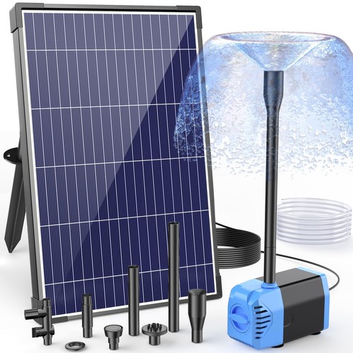 POPOSOAP Solar Water Pump, 12W Solar Fountain Pump 160GPH Flow Adjustable Sol...