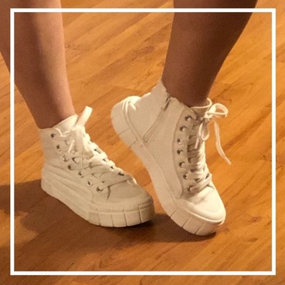 Mad Love Women's Devin White Zipper High Top Platform Sneakers - Size 7